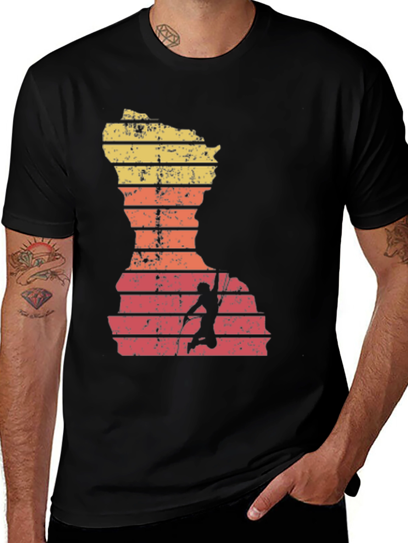 Retro Climber T-Shirt - Wisconsin Silhouette