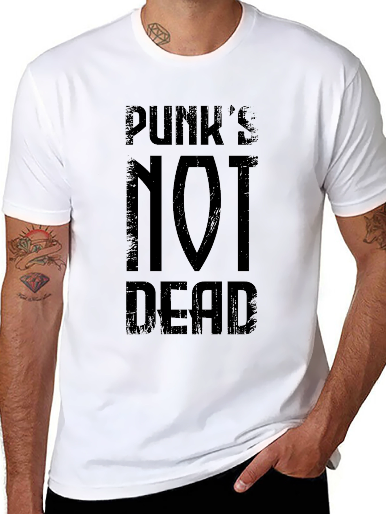 Punks Not Dead Graphic Tee - Black Cotton T-Shirt