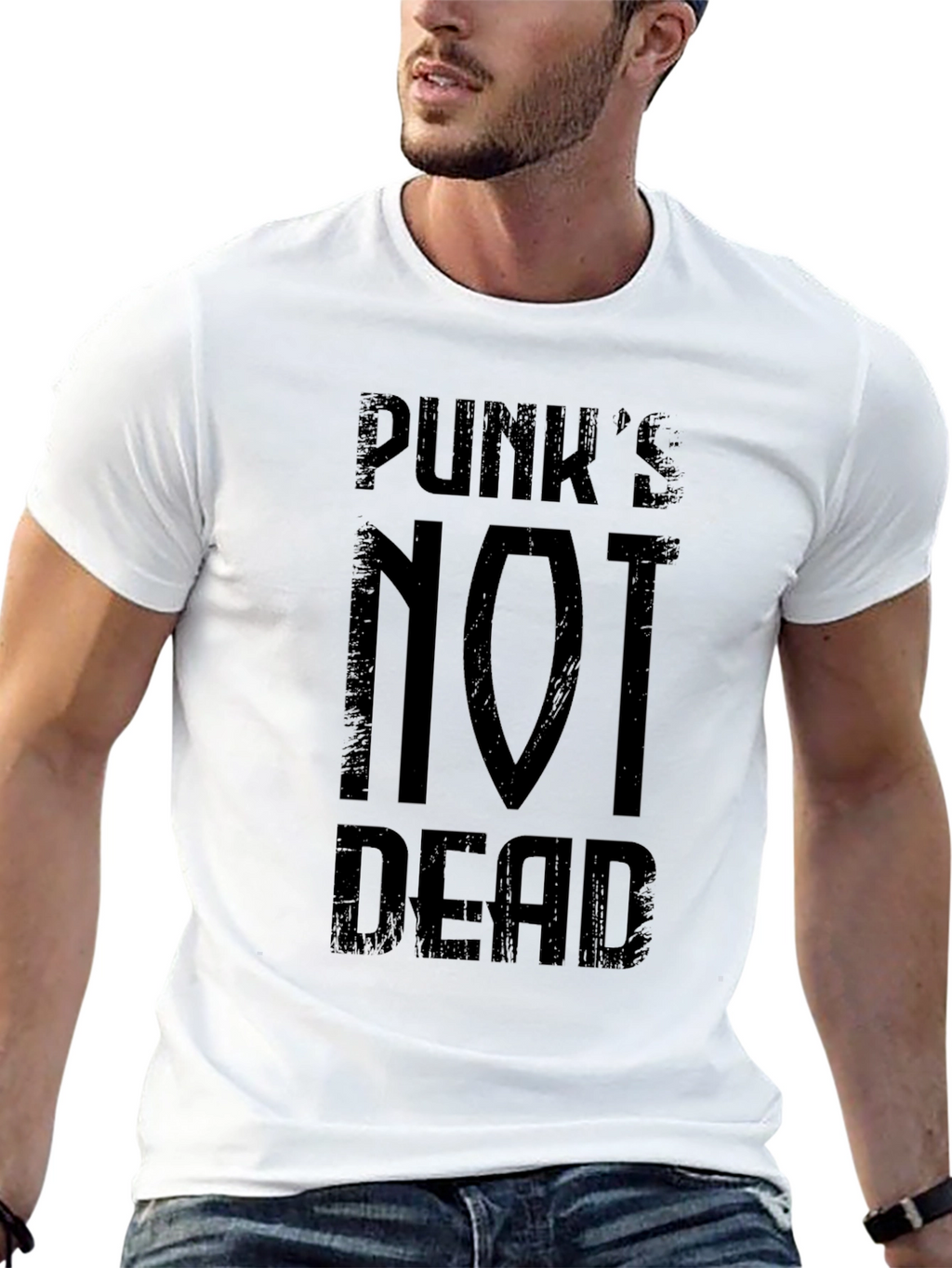 Punks Not Dead Graphic Tee - Black Cotton T-Shirt