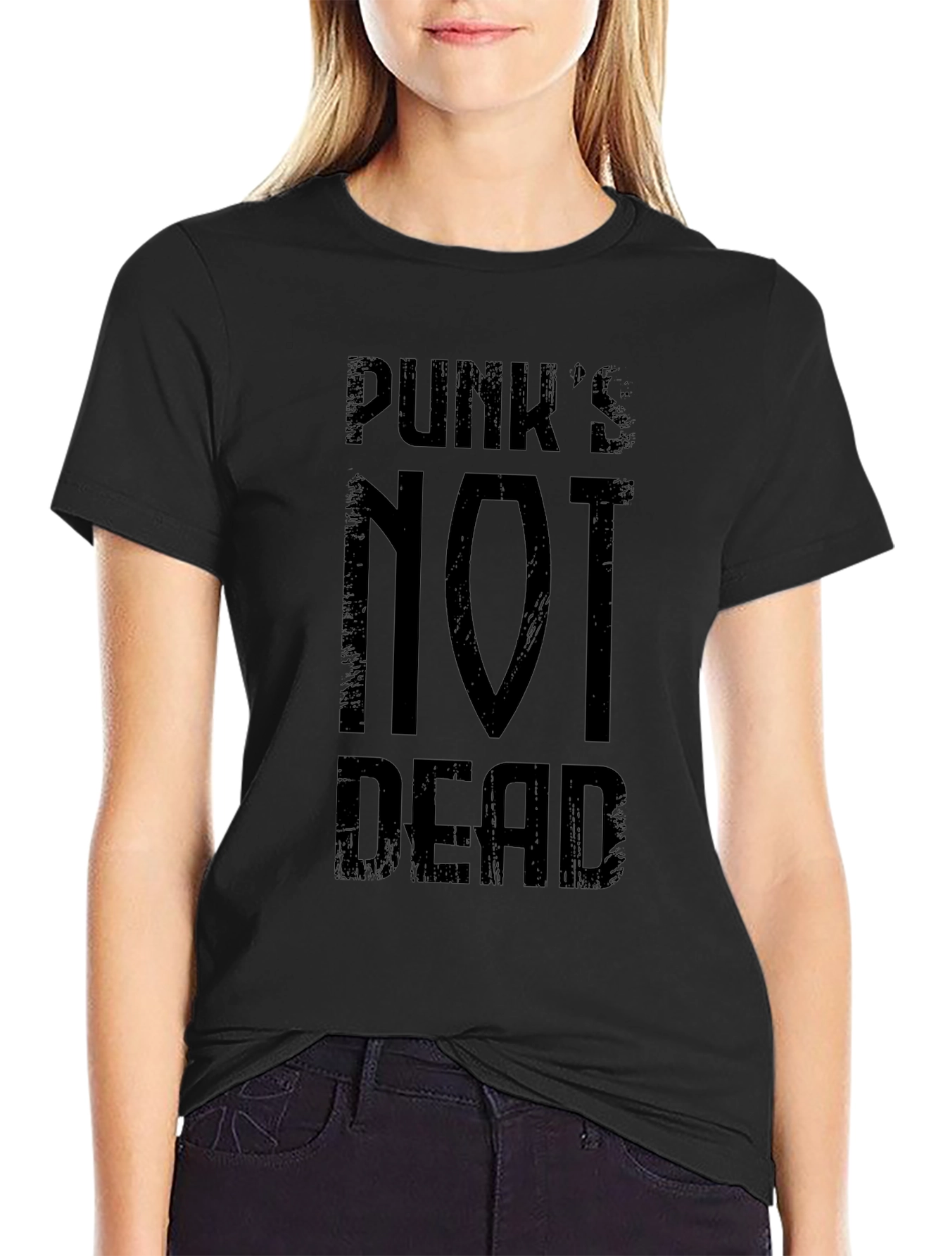 Punks Not Dead Graphic Tee - Black Cotton T-Shirt