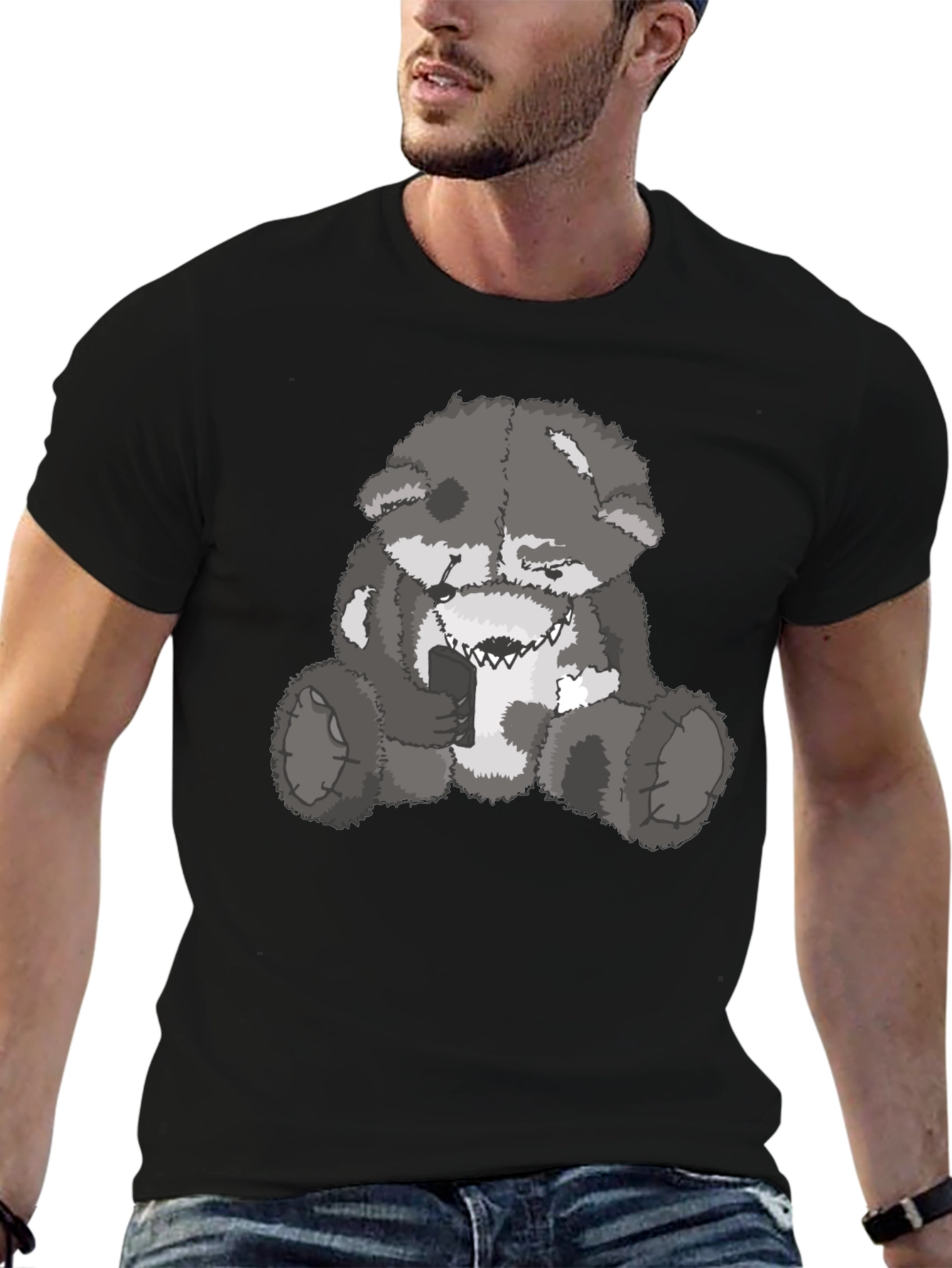 Evil Bear Graphic Tee - Mens Black T-Shirt