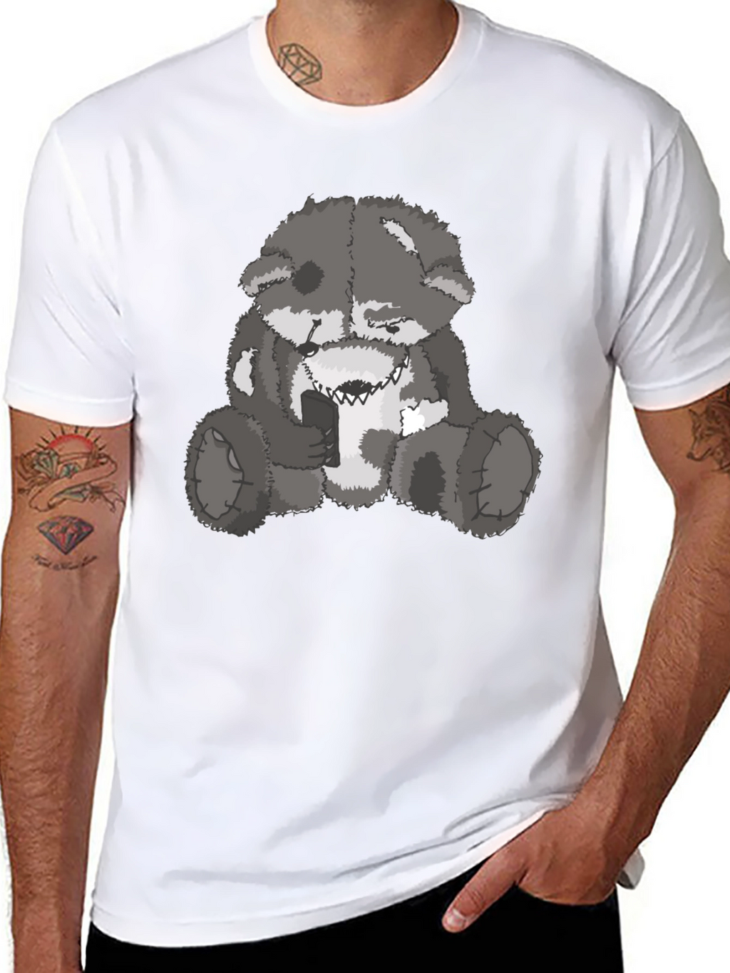 Evil Bear Graphic Tee - Mens Black T-Shirt