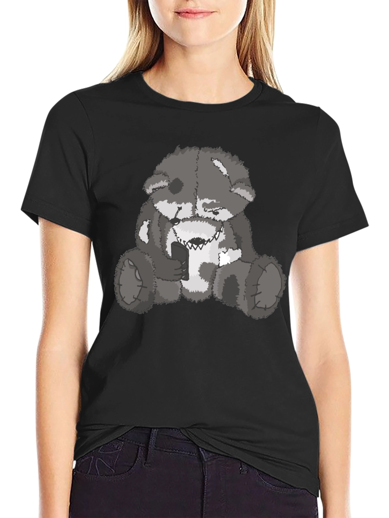 Evil Bear Graphic Tee - Mens Black T-Shirt