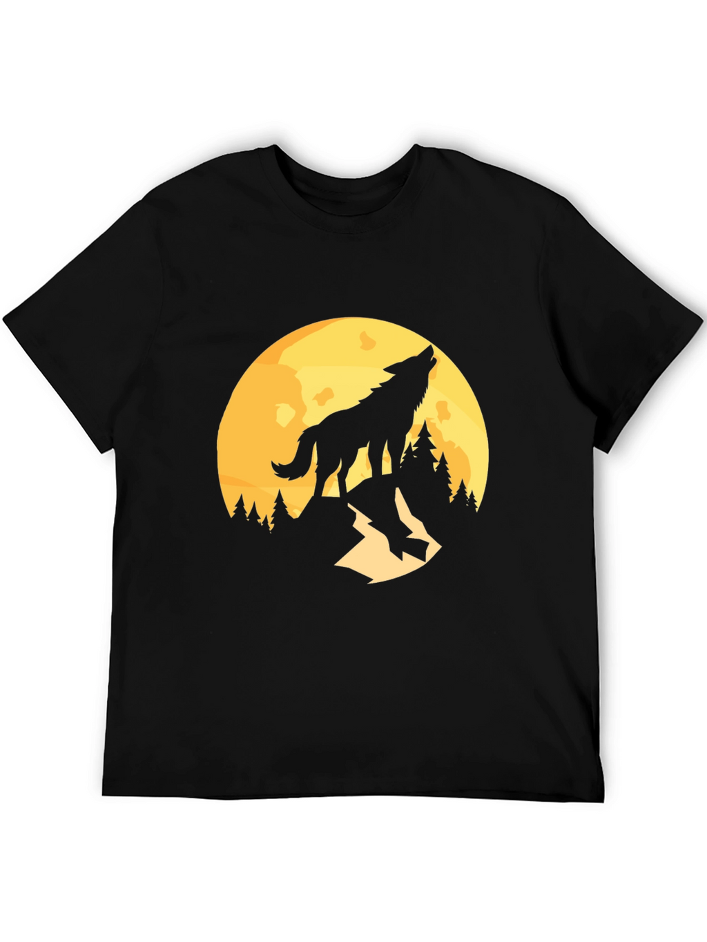 Wolf Howling at Moon Graphic T-Shirt