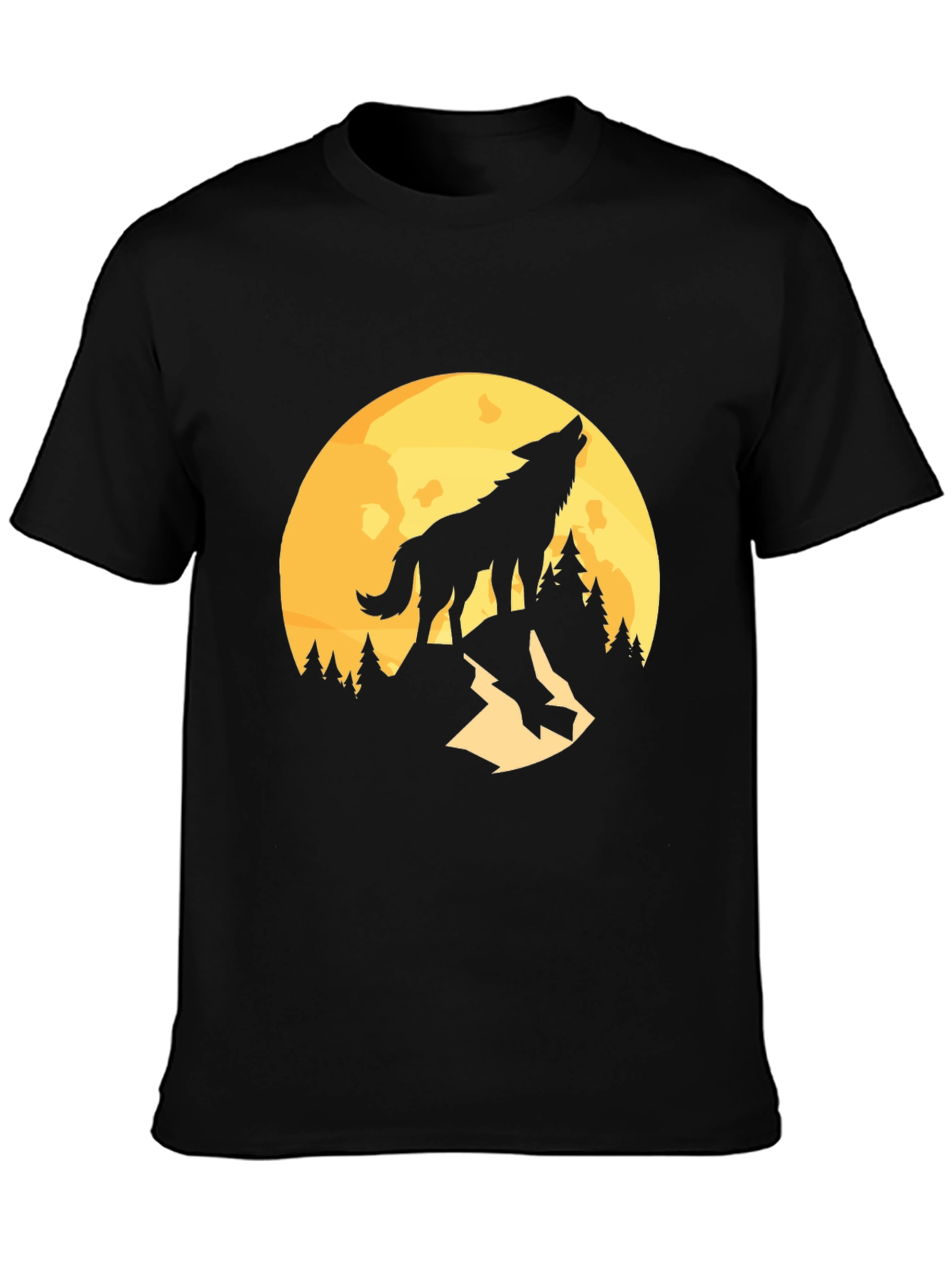 Wolf Howling at Moon Graphic T-Shirt