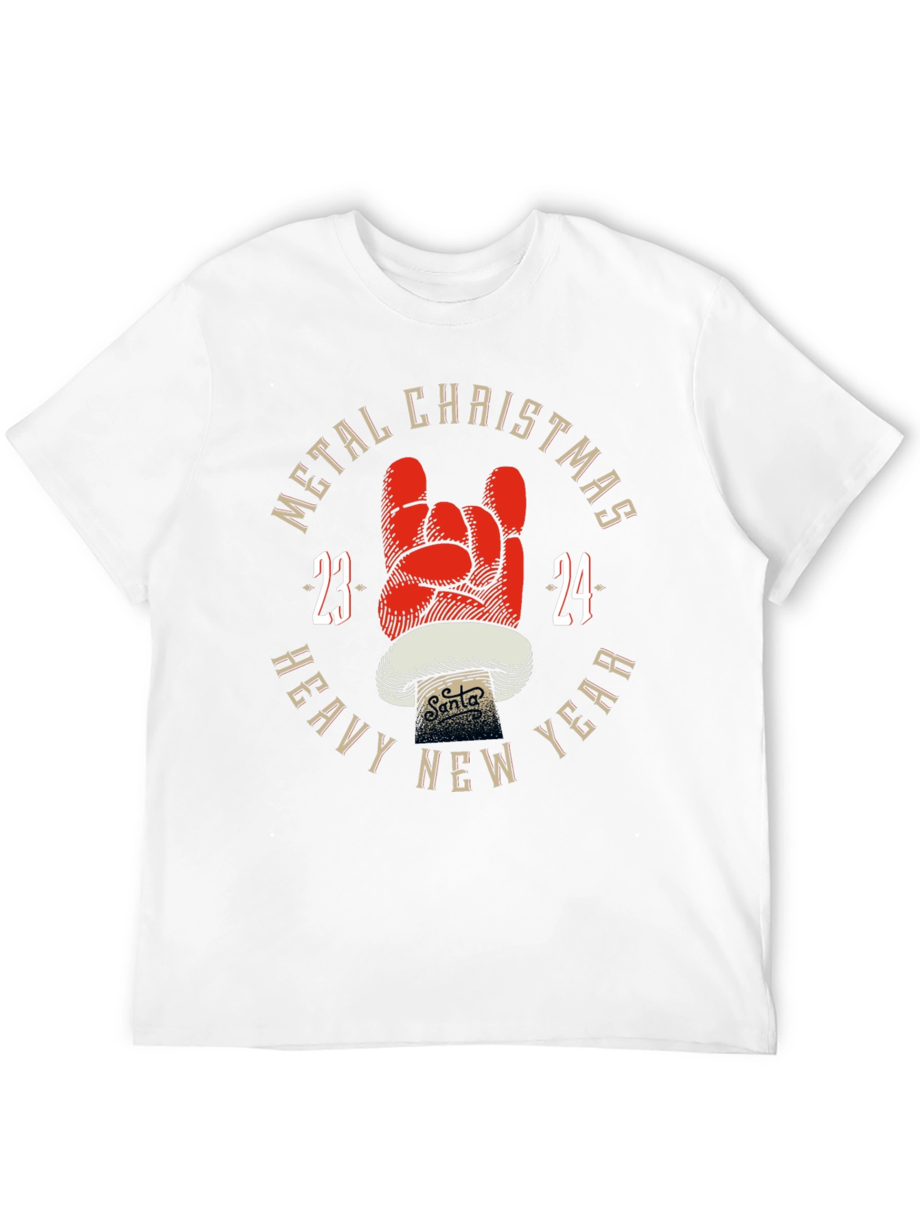 Metal Christmas Heavy New Year 2024 Black T-Shirt