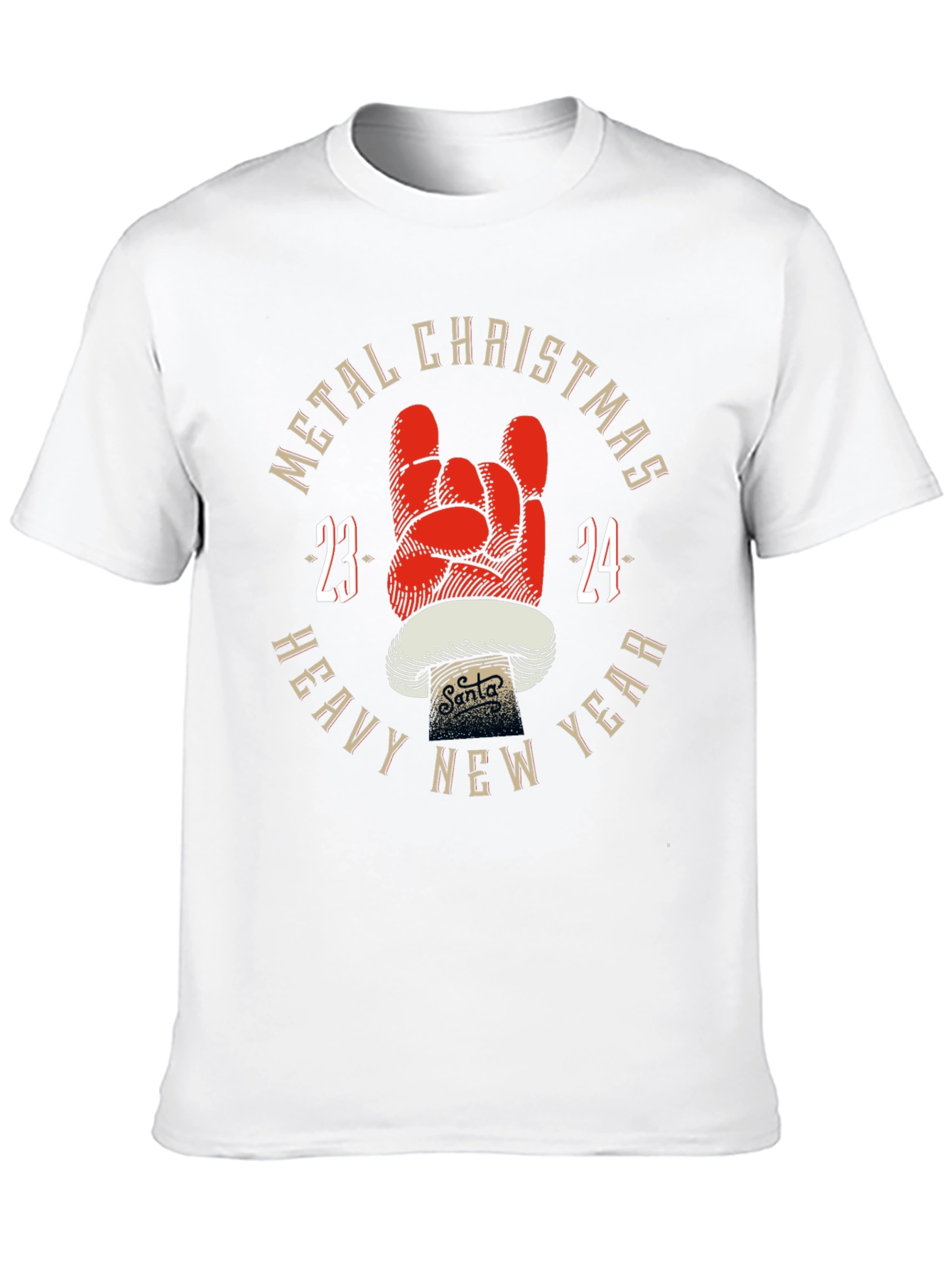 Metal Christmas Heavy New Year 2024 Black T-Shirt