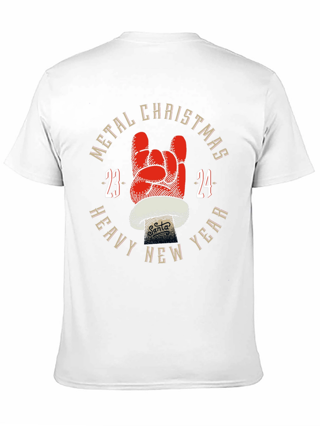 Metal Christmas Heavy New Year 2024 Black T-Shirt