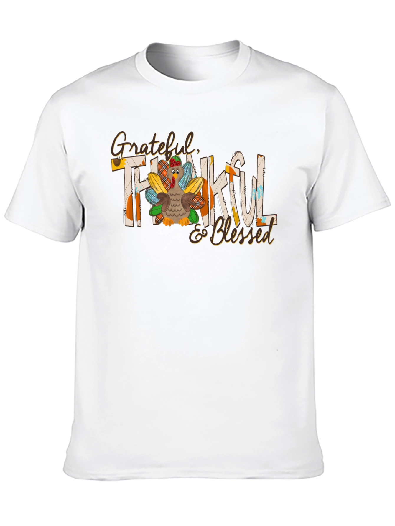 Grateful Thankful & Blessed Turkey T-Shirt