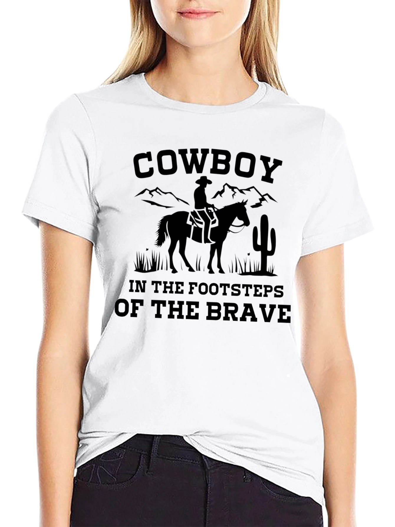 Cowboy T-Shirt - Footsteps of the Brave Graphic Tee
