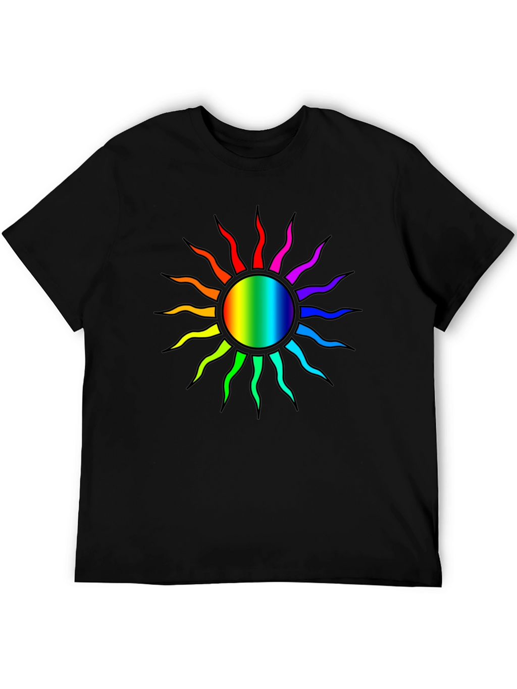 Rainbow Sun Graphic T-Shirt - Stylish Comfort