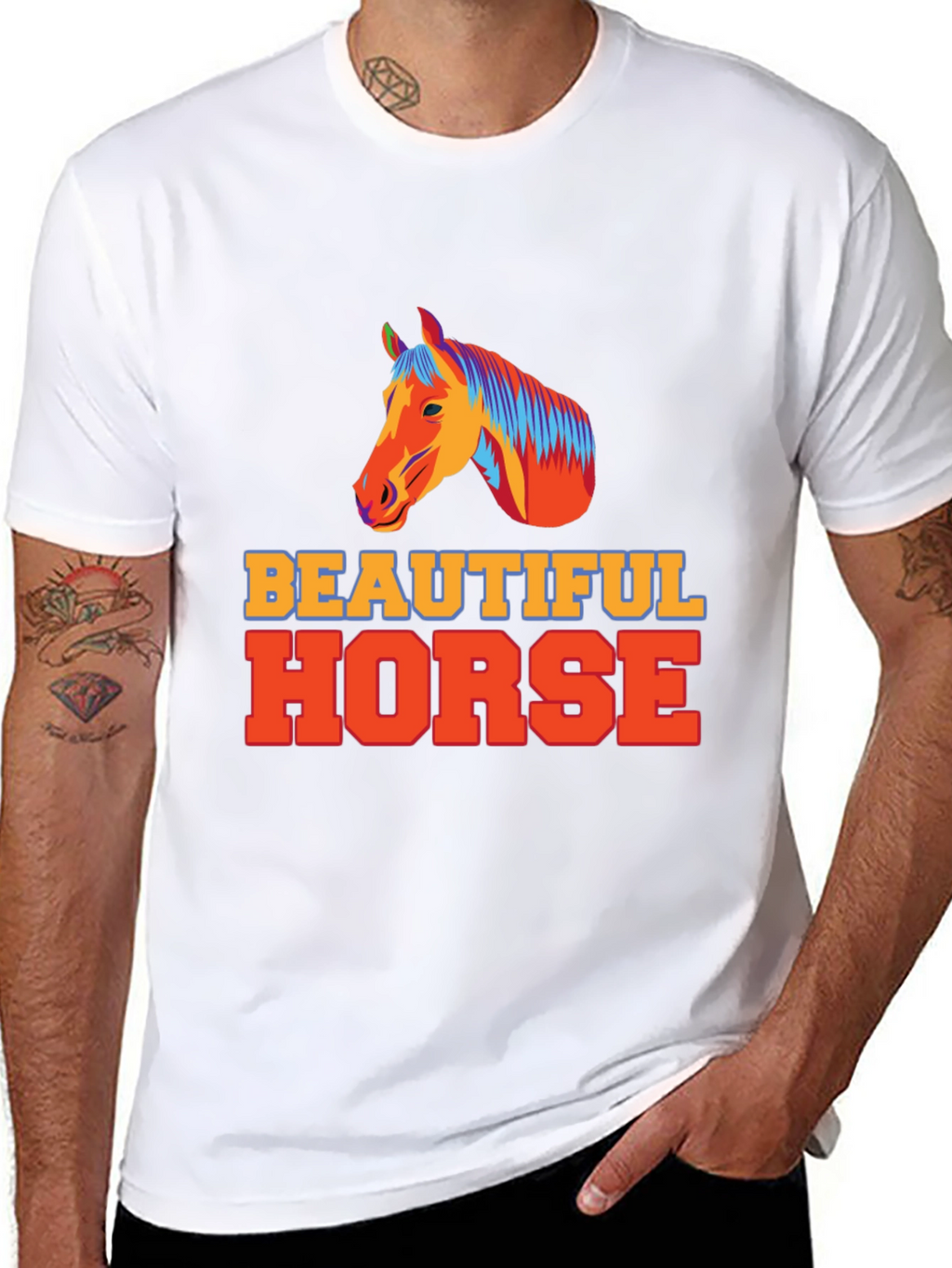 Beautiful Horse Graphic Tee - Unisex Black T-Shirt
