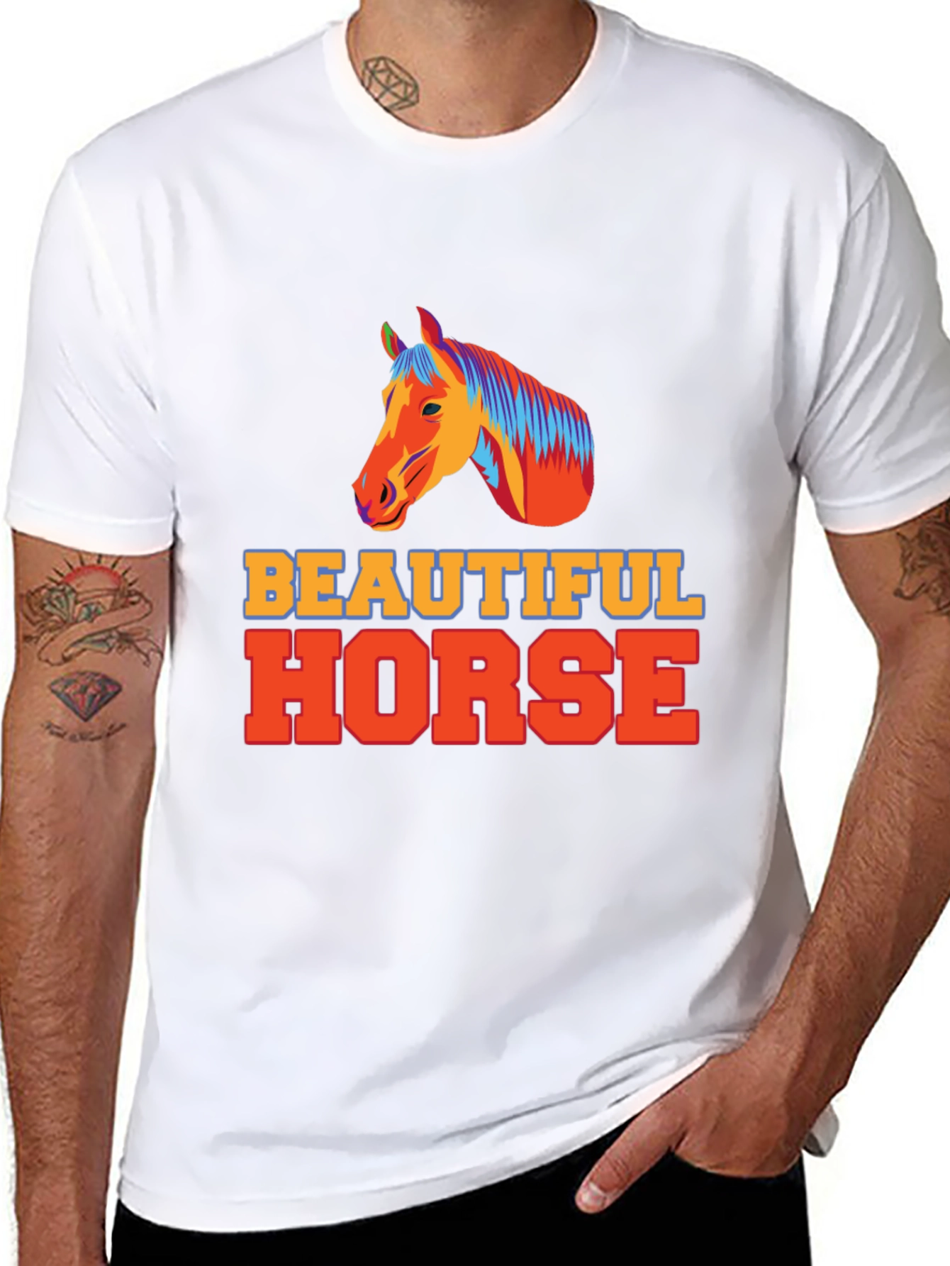 Beautiful Horse Graphic Tee - Unisex Black T-Shirt