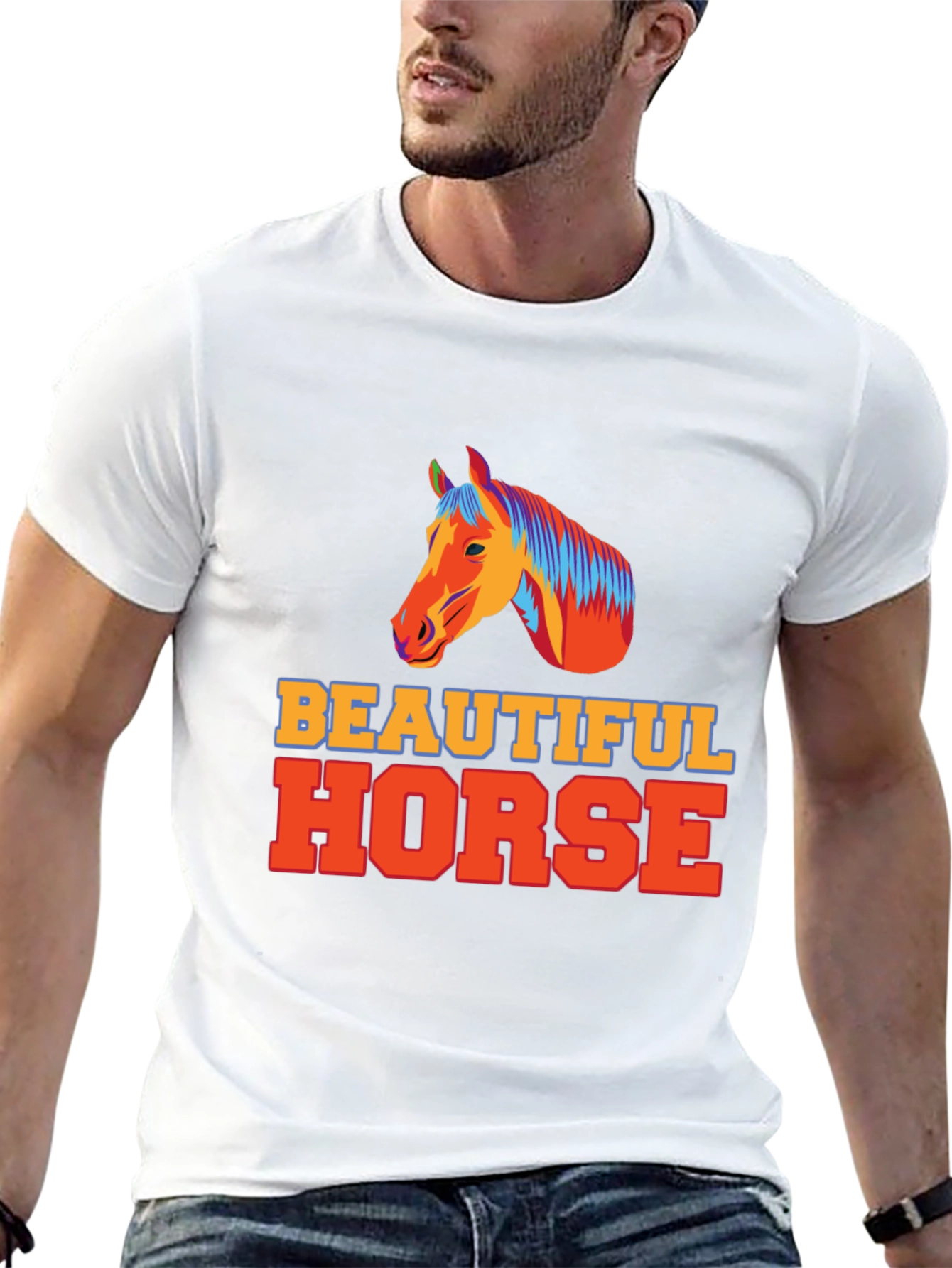 Beautiful Horse Graphic Tee - Unisex Black T-Shirt