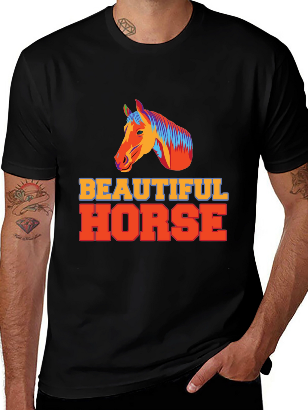 Beautiful Horse Graphic Tee - Unisex Black T-Shirt