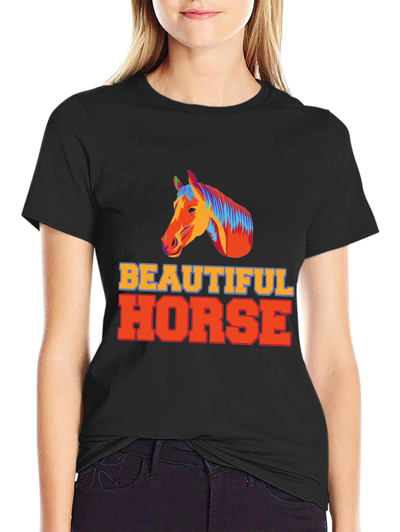 Beautiful Horse Graphic Tee - Unisex Black T-Shirt