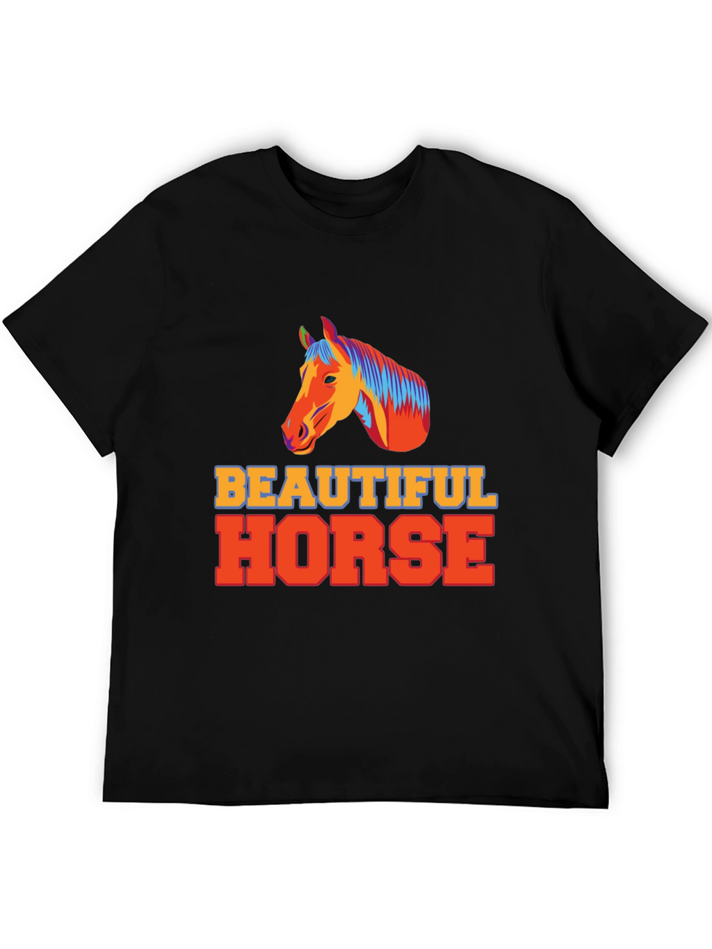 Beautiful Horse Graphic Tee - Unisex Black T-Shirt