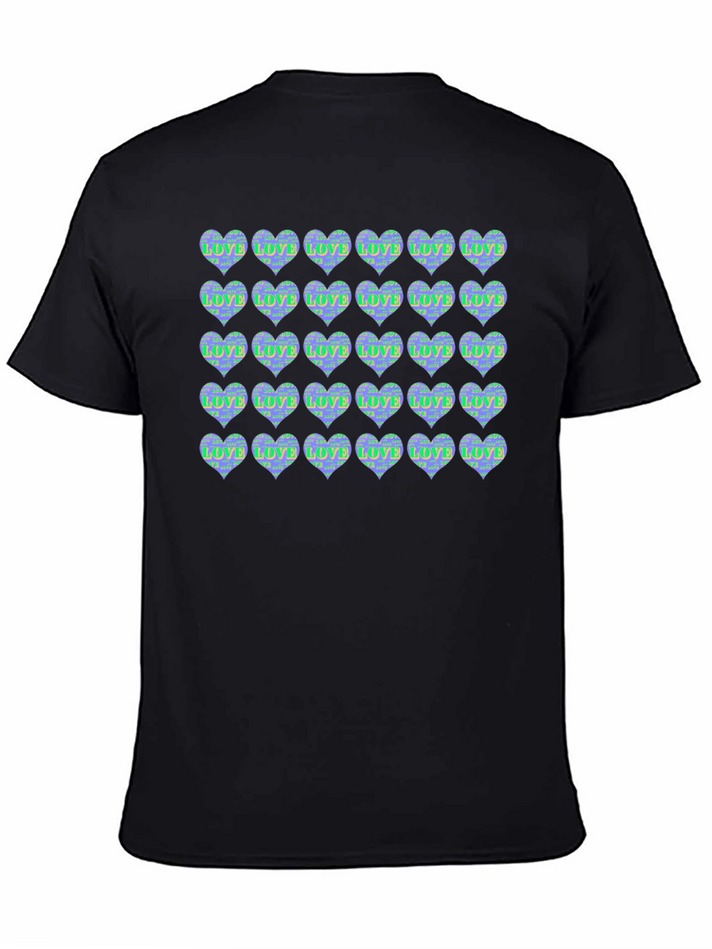 Heart Print Crew Neck T-Shirt