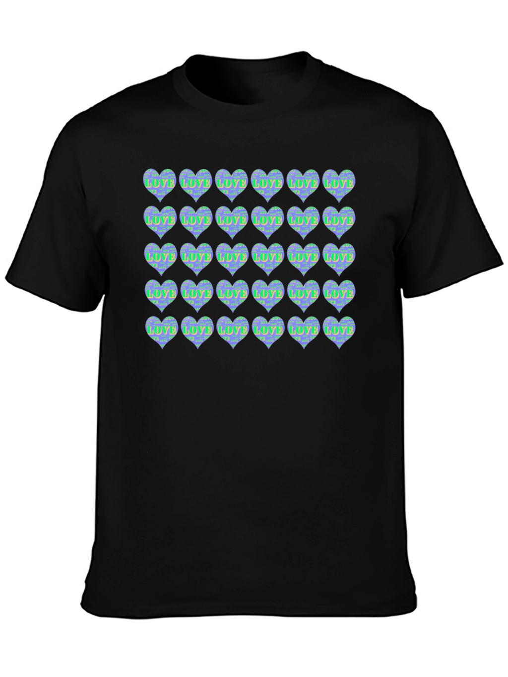 Heart Print Crew Neck T-Shirt