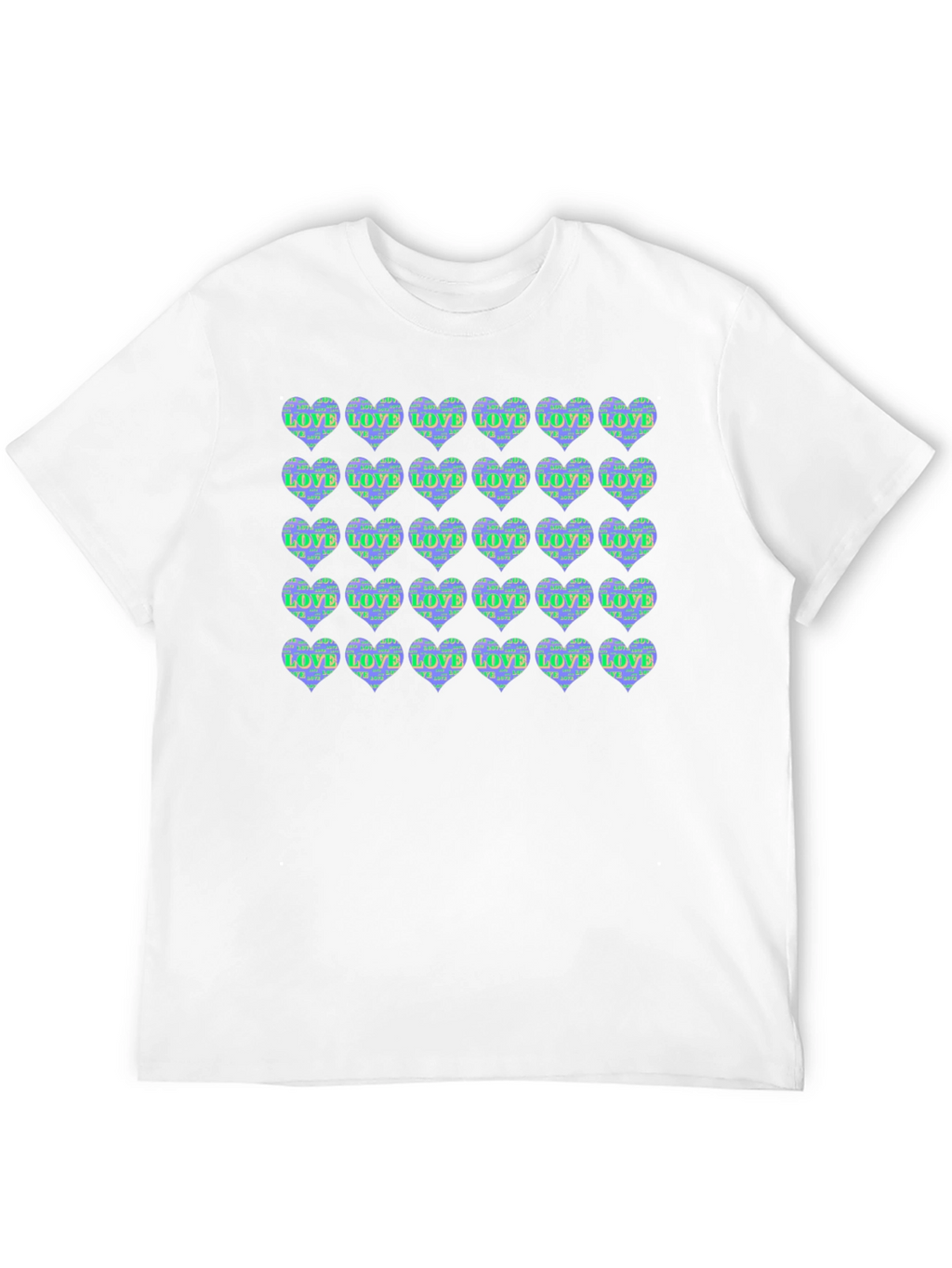 Heart Print Crew Neck T-Shirt
