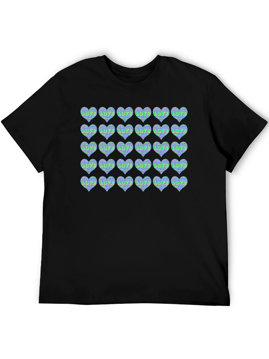 Heart Print Crew Neck T-Shirt