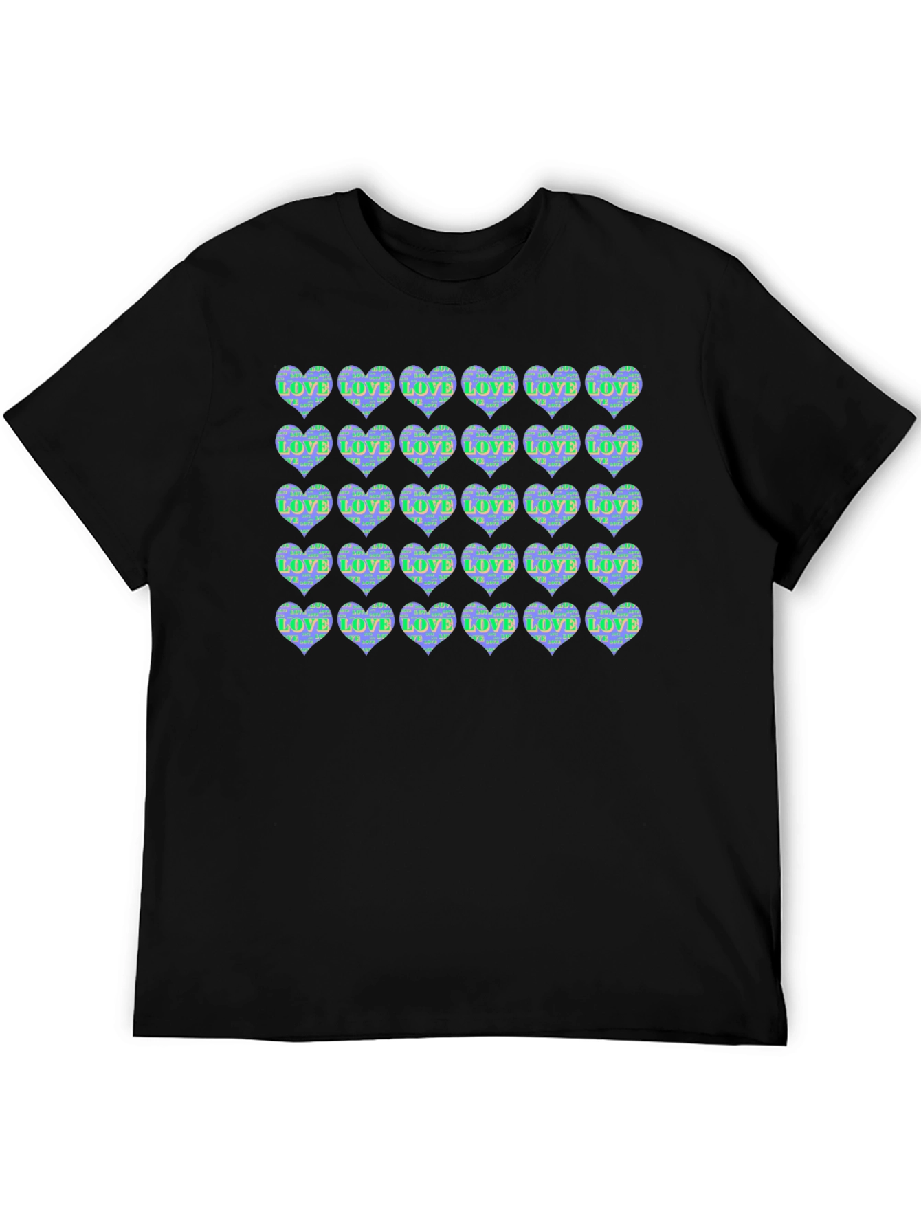 Heart Print Crew Neck T-Shirt