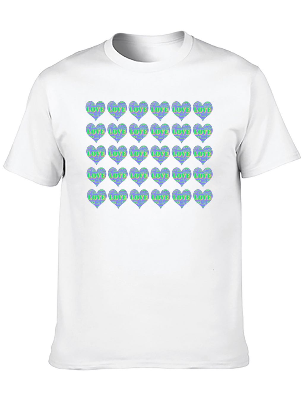 Heart Print Crew Neck T-Shirt