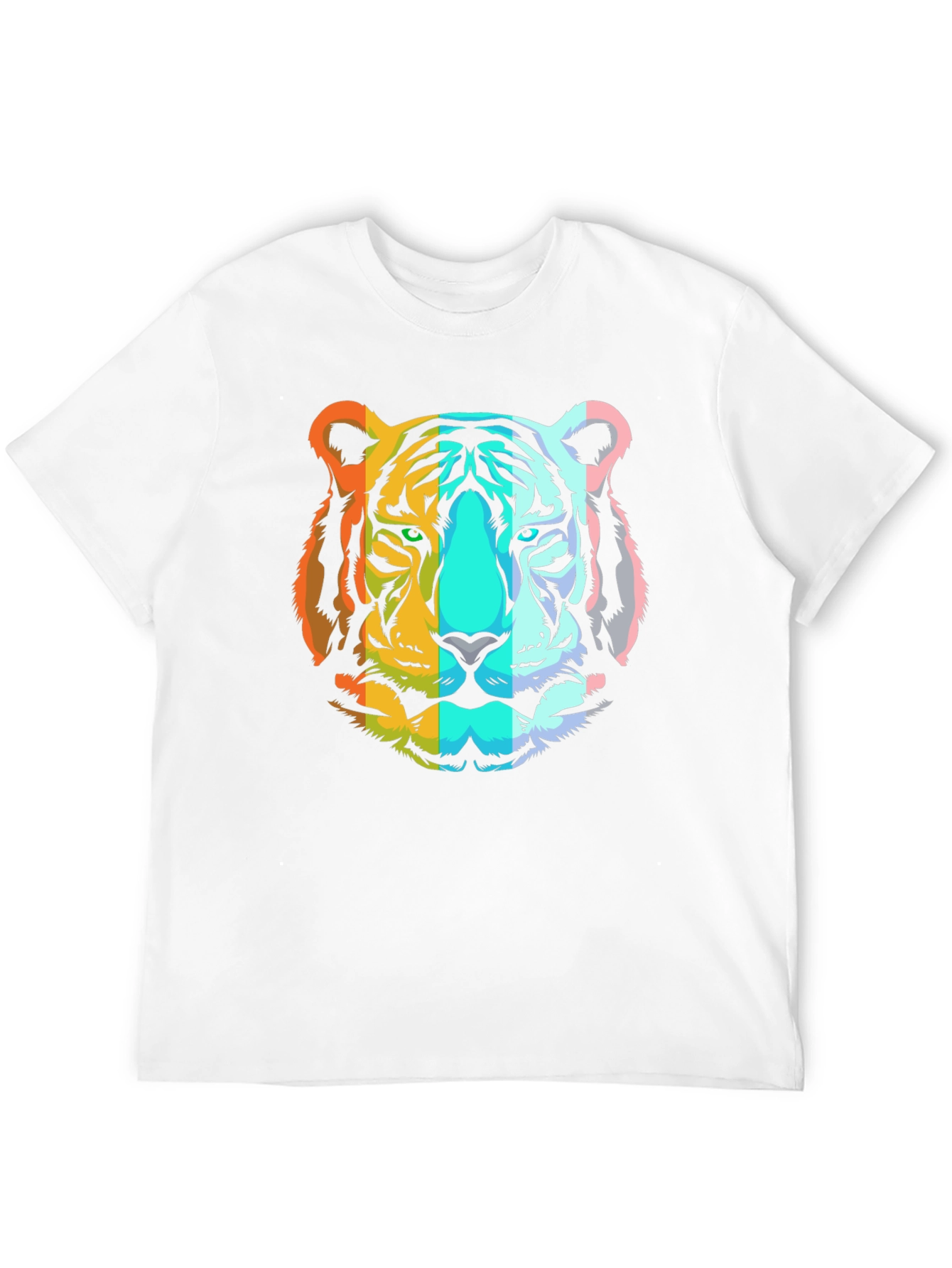Rainbow Tiger Graphic T-Shirt - Mens Black Tee