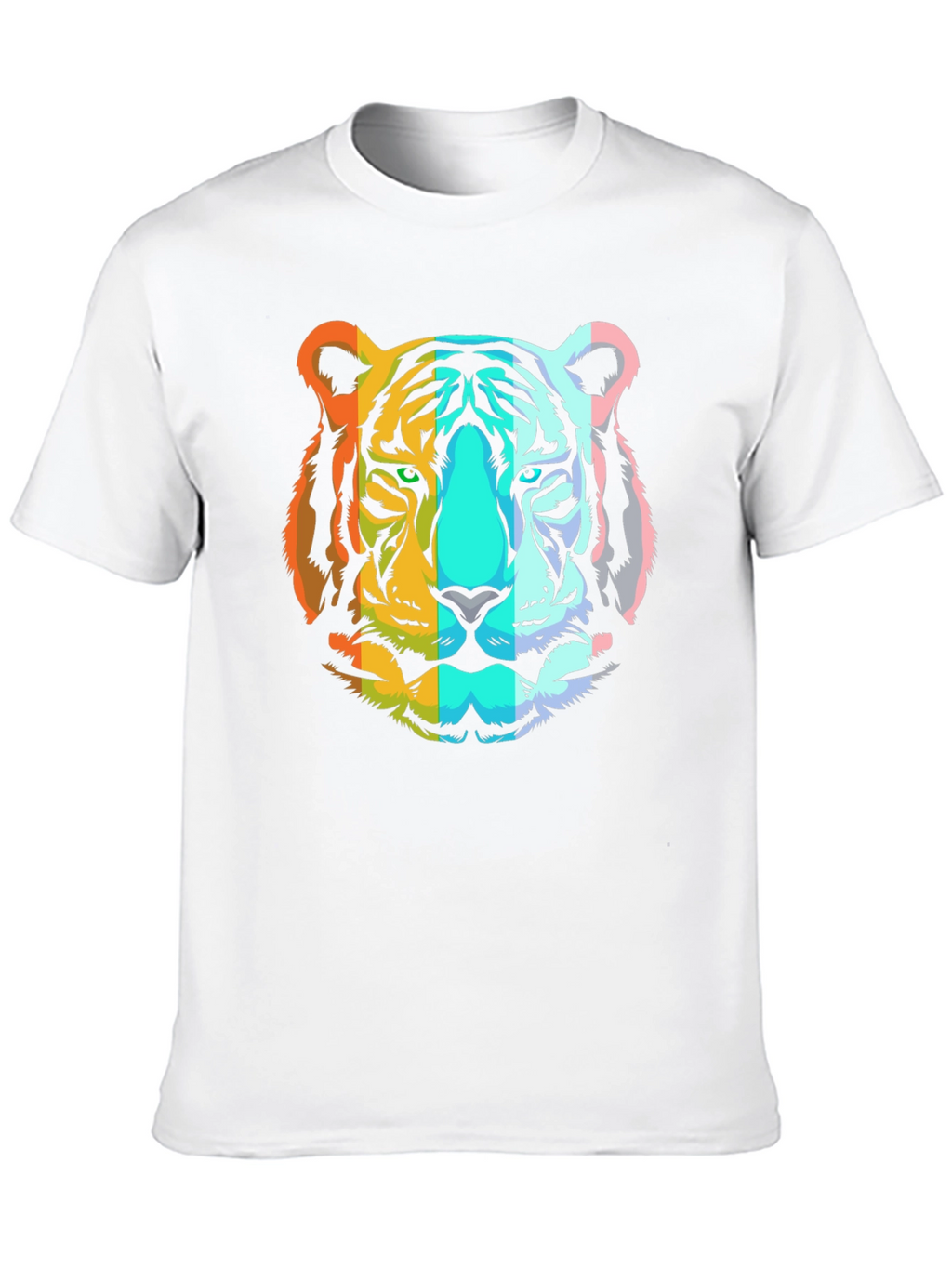 Rainbow Tiger Graphic T-Shirt - Mens Black Tee