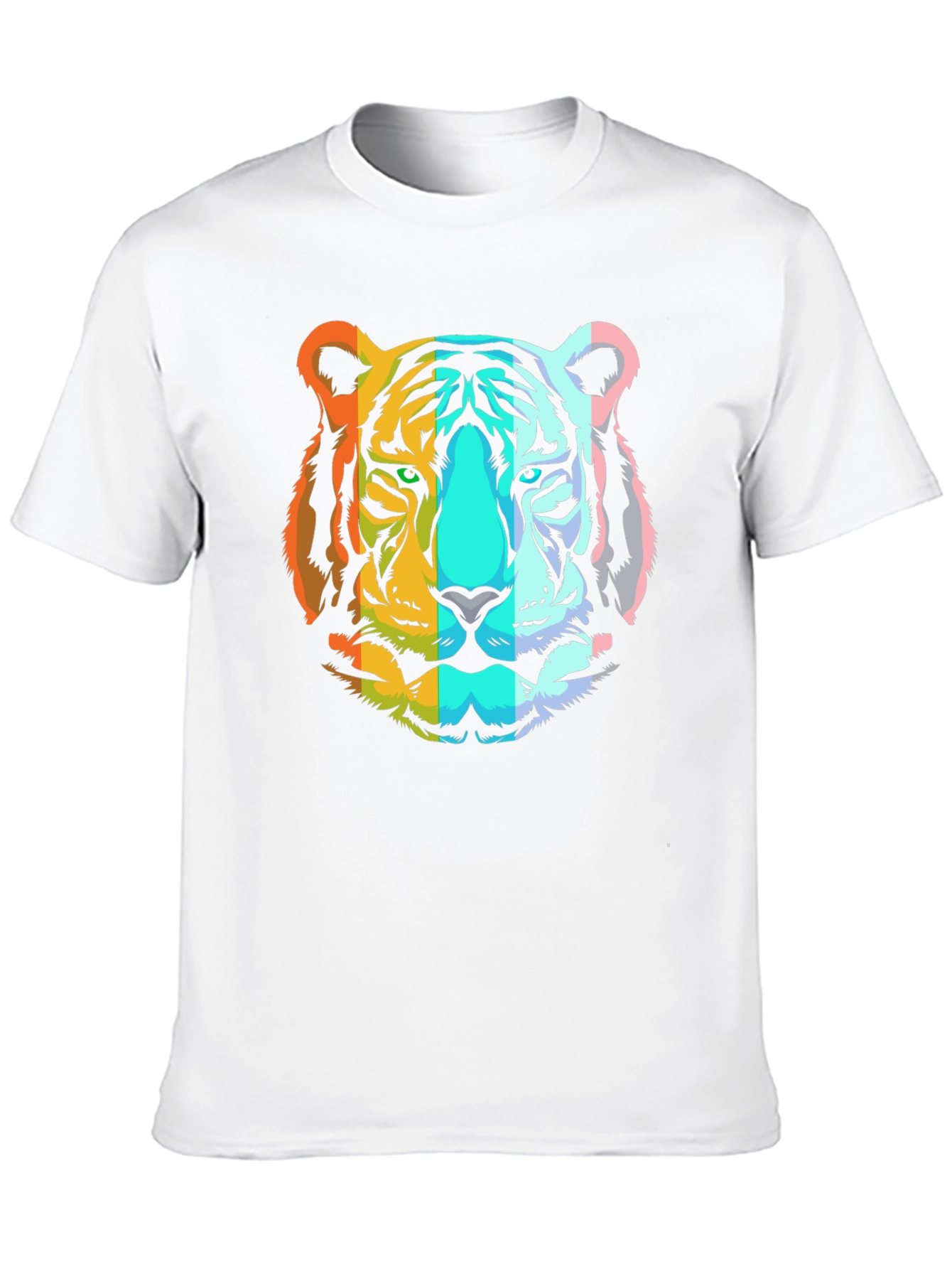 Rainbow Tiger Graphic T-Shirt - Mens Black Tee
