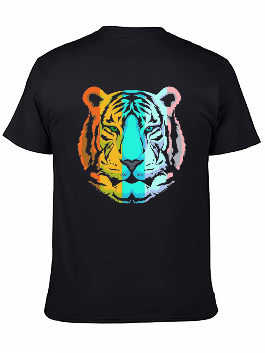 Rainbow Tiger Graphic T-Shirt - Mens Black Tee