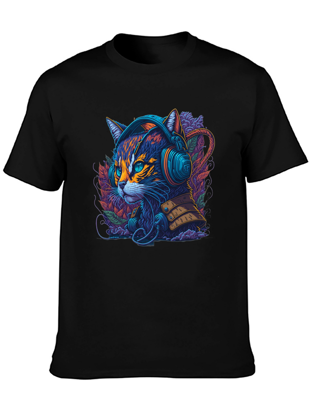 Neon Cat Headphone T-Shirt