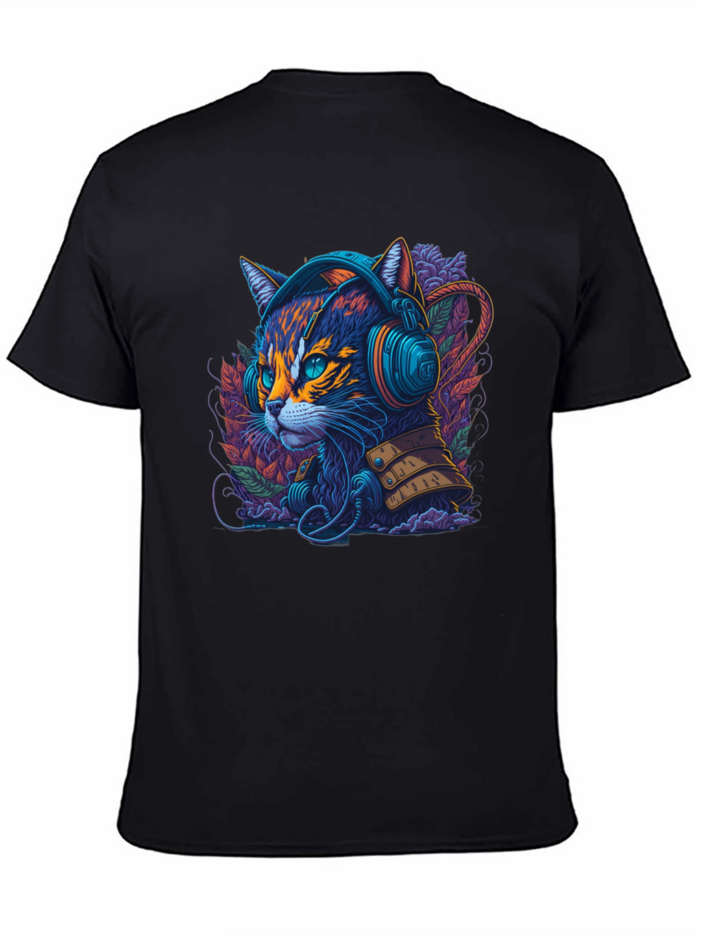 Neon Cat Headphone T-Shirt