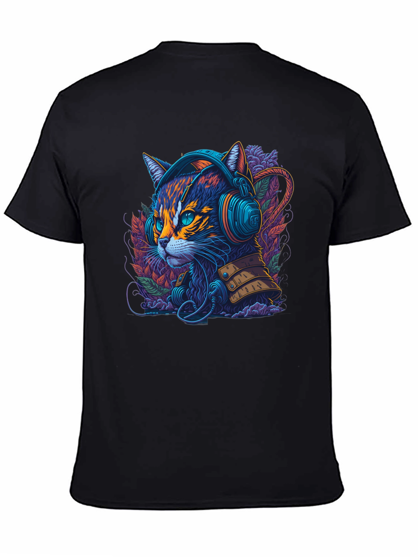 Neon Cat Headphone T-Shirt