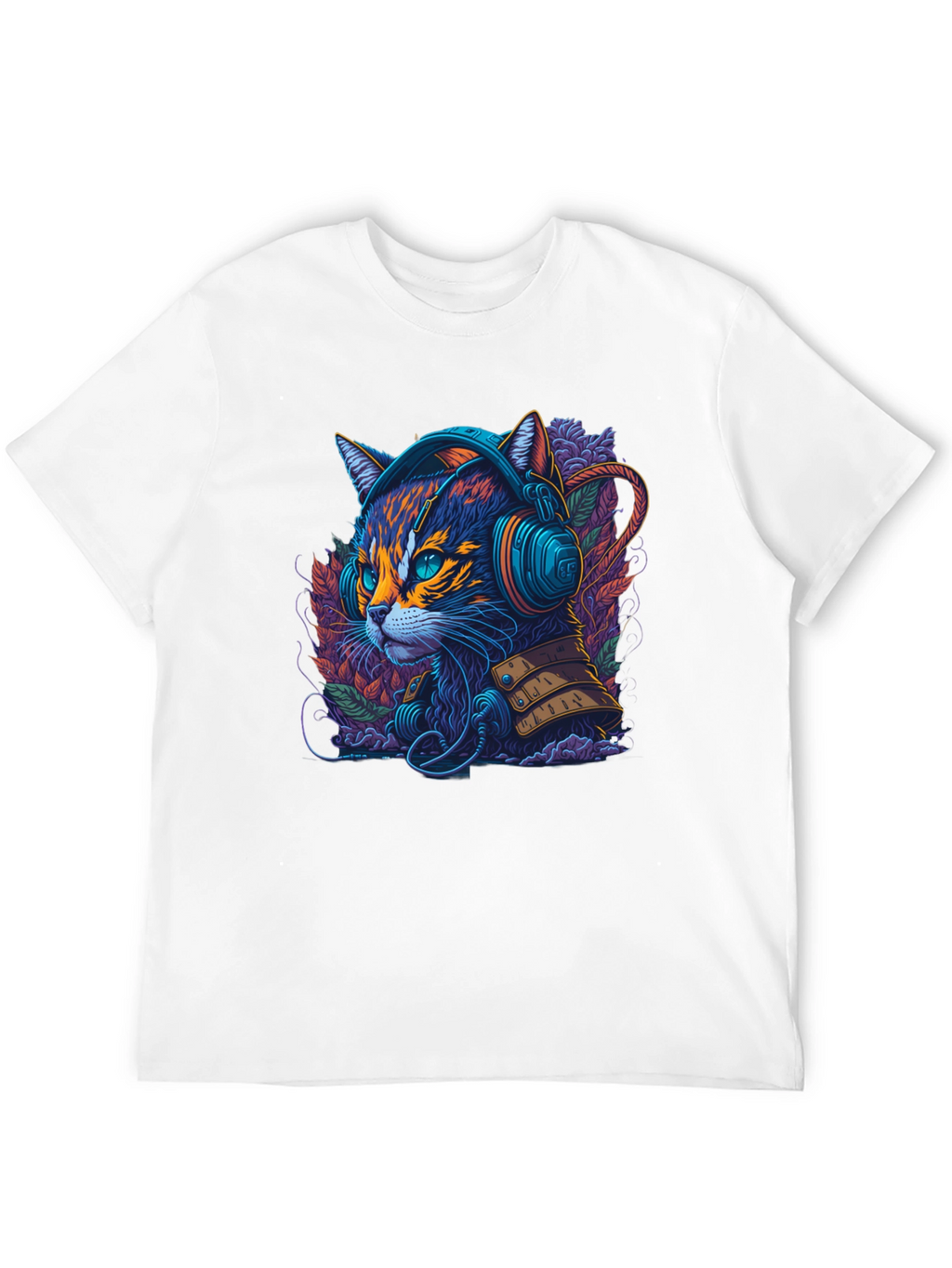 Neon Cat Headphone T-Shirt