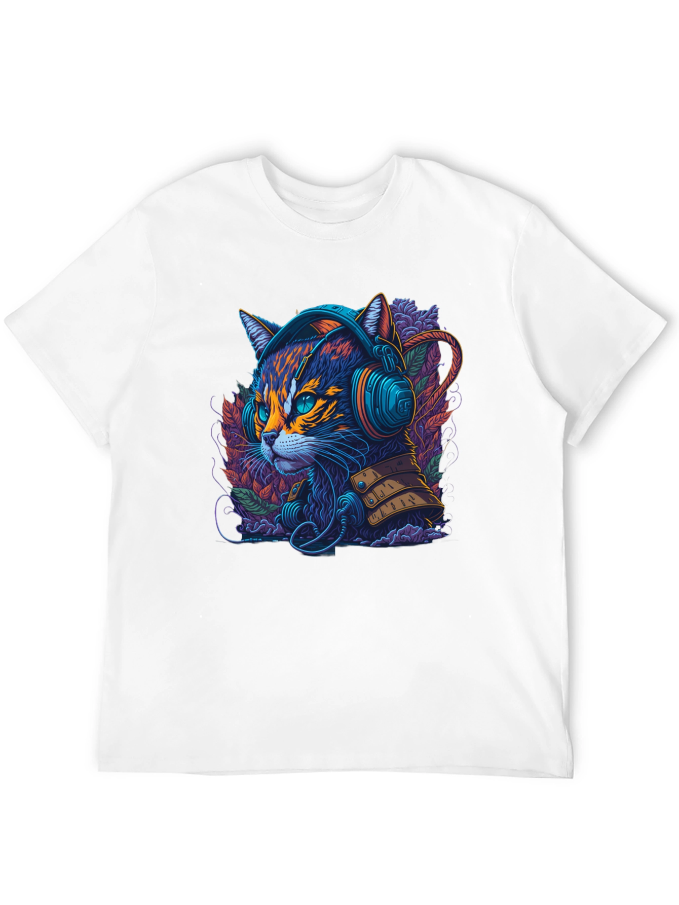 Neon Cat Headphone T-Shirt