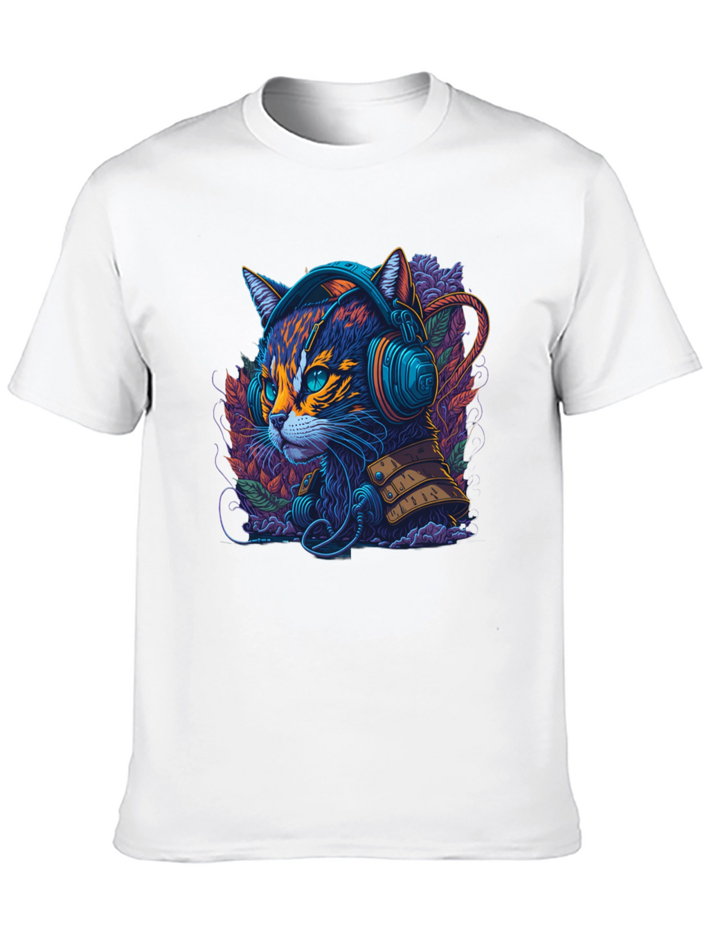 Neon Cat Headphone T-Shirt