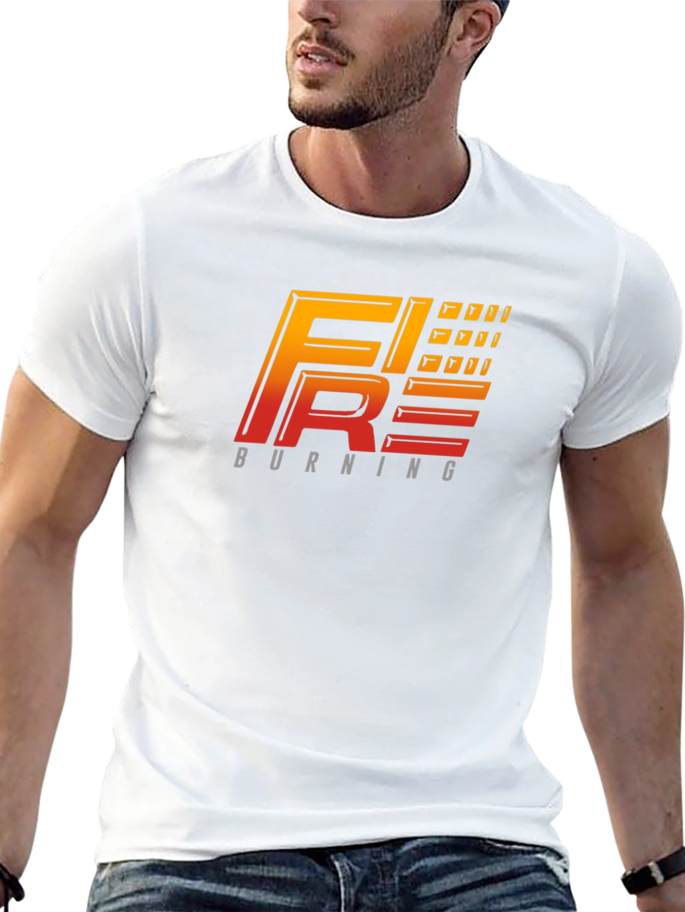 Fire Burning Graphic Tee - Black T-Shirt