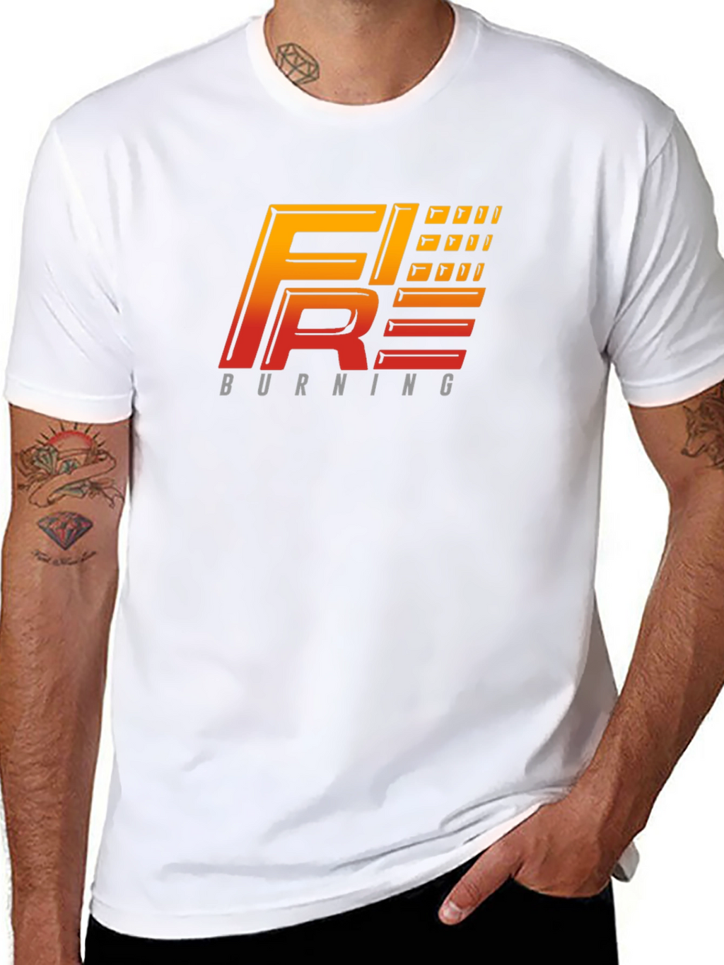 Fire Burning Graphic Tee - Black T-Shirt