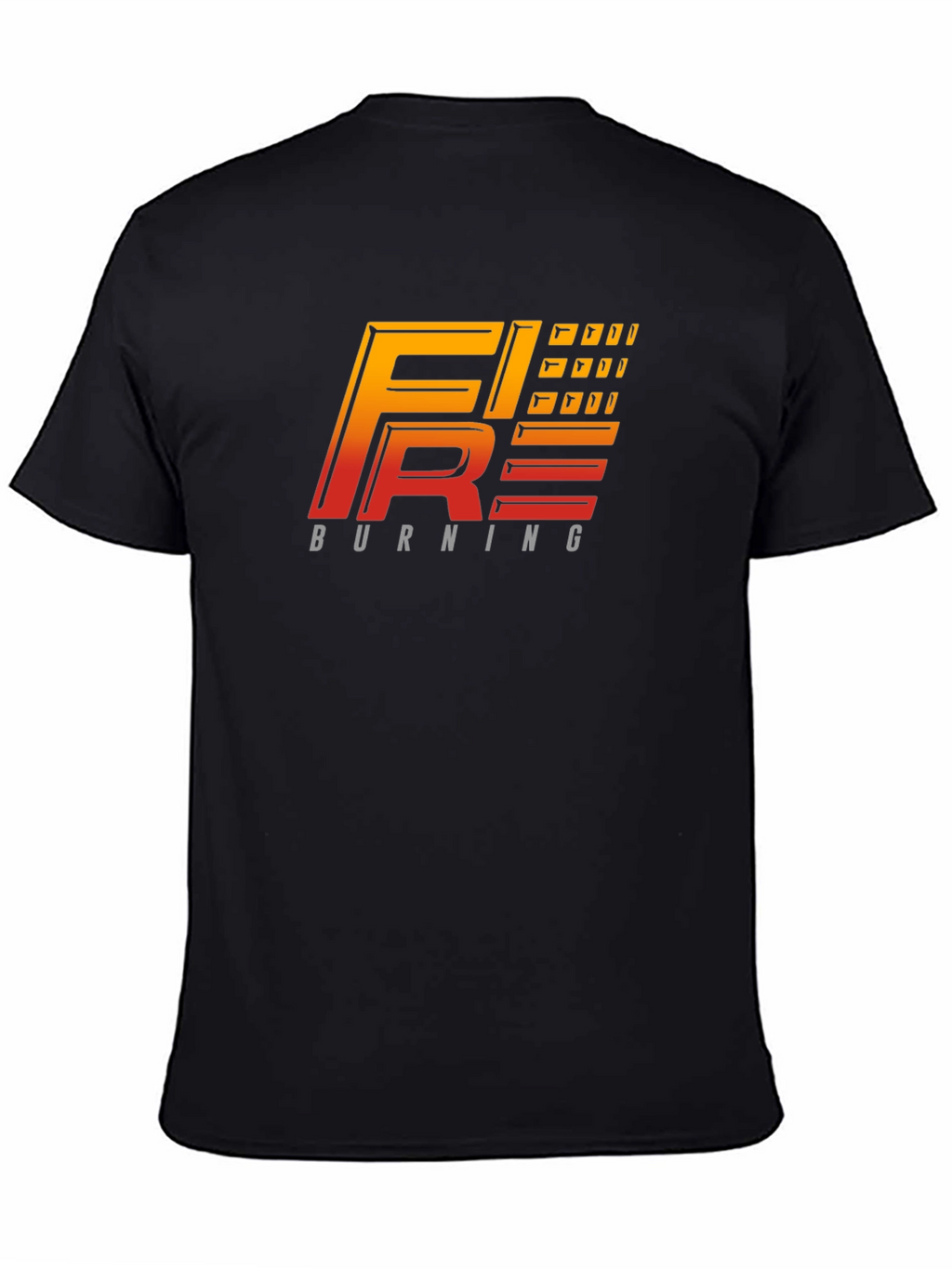 Fire Burning Graphic Tee - Black T-Shirt