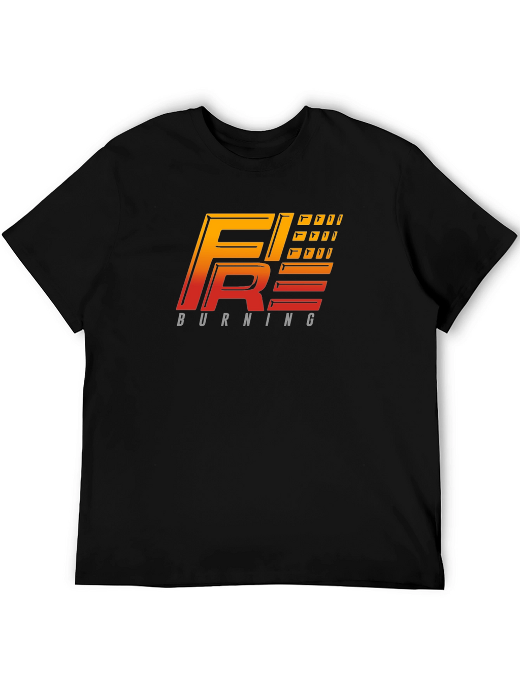 Fire Burning Graphic Tee - Black T-Shirt