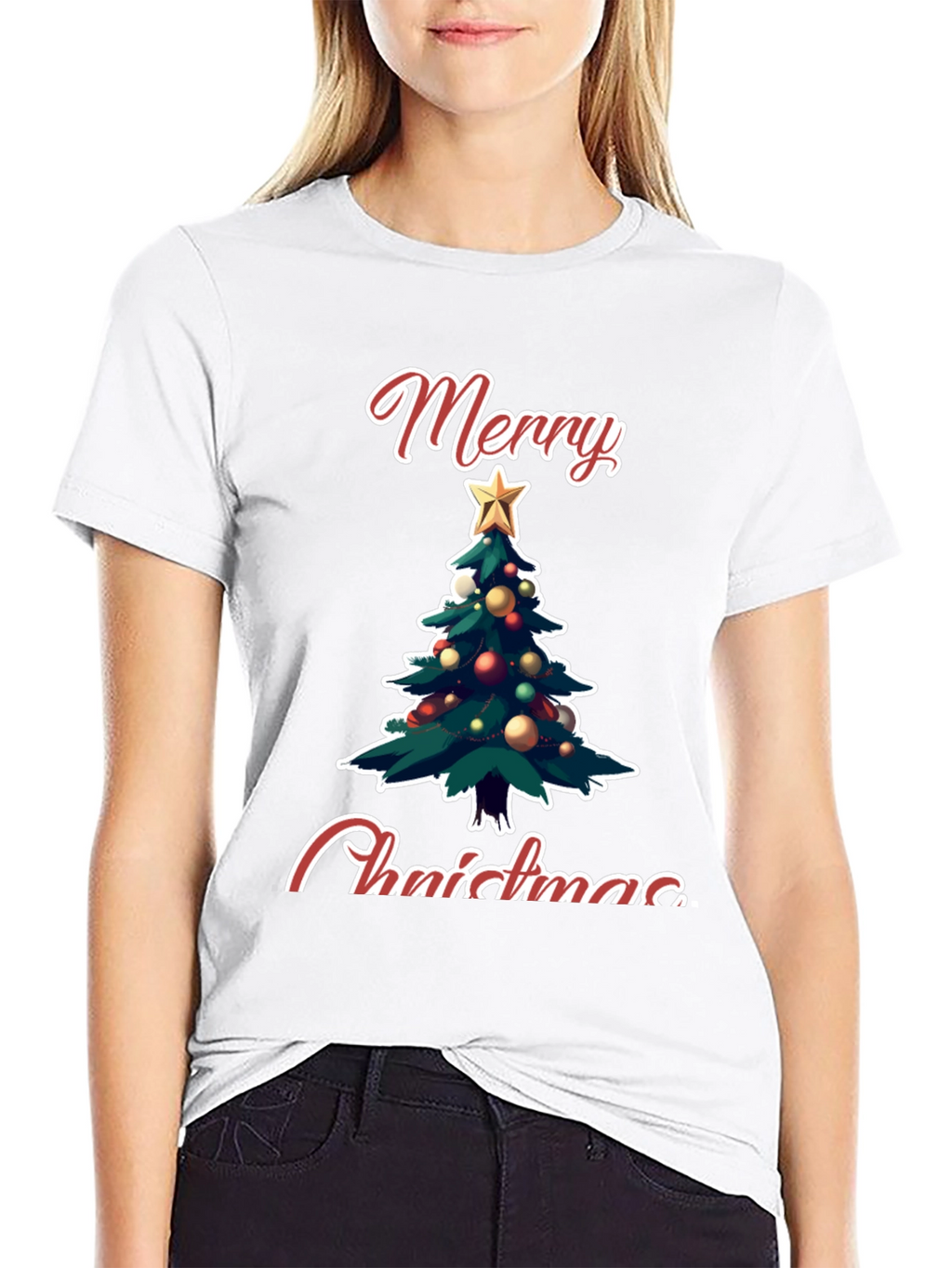 Festive Christmas Tree Graphic T-Shirt