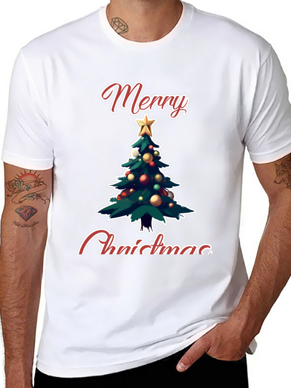 Festive Christmas Tree Graphic T-Shirt