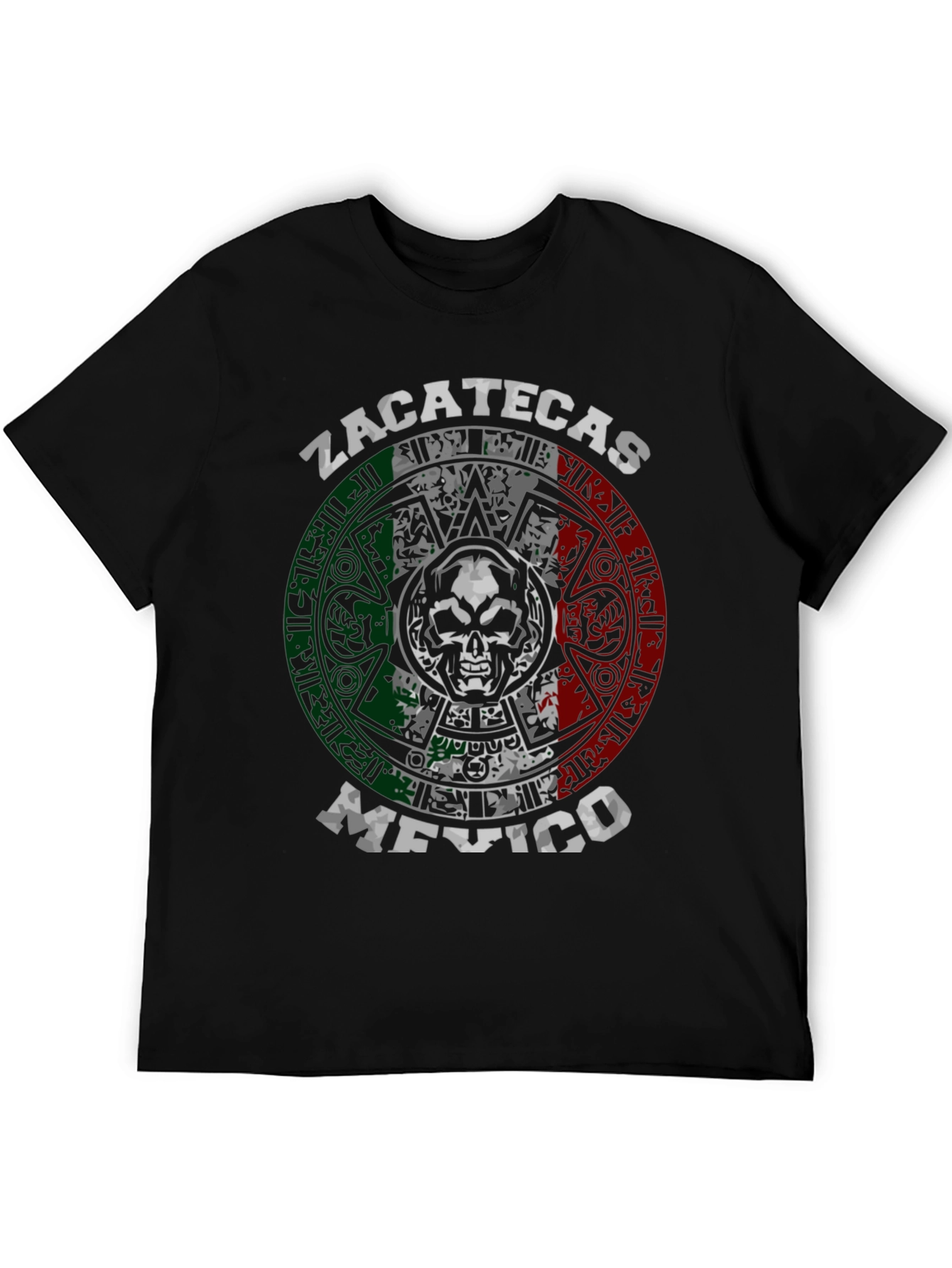 Zacatecas Mexico T-Shirt Skull Aztec Calendar