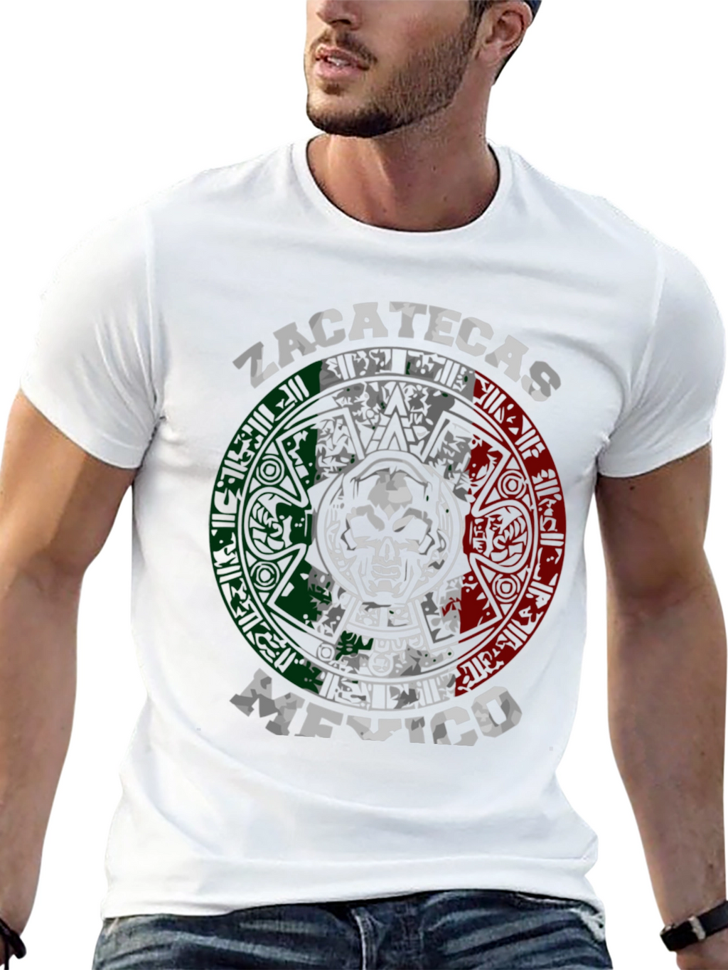 Zacatecas Mexico T-Shirt Skull Aztec Calendar