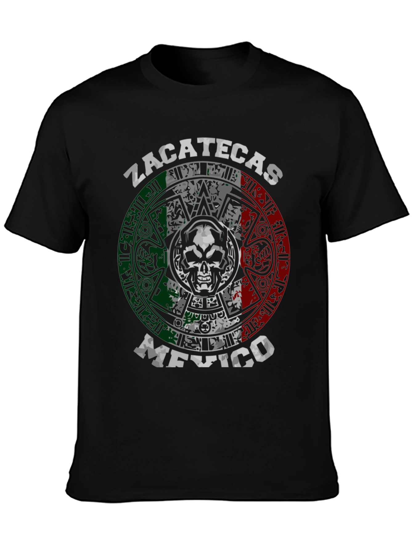 Zacatecas Mexico T-Shirt Skull Aztec Calendar