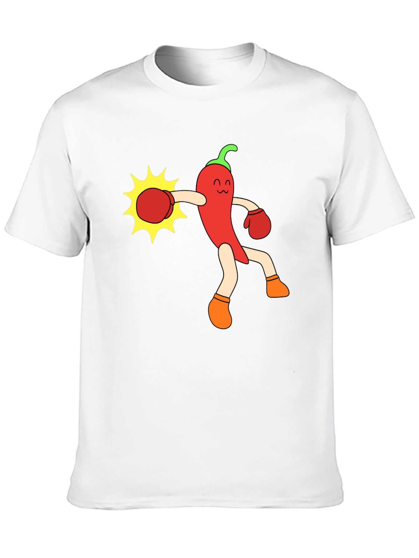 Funny Chili Pepper Boxing Black T-Shirt