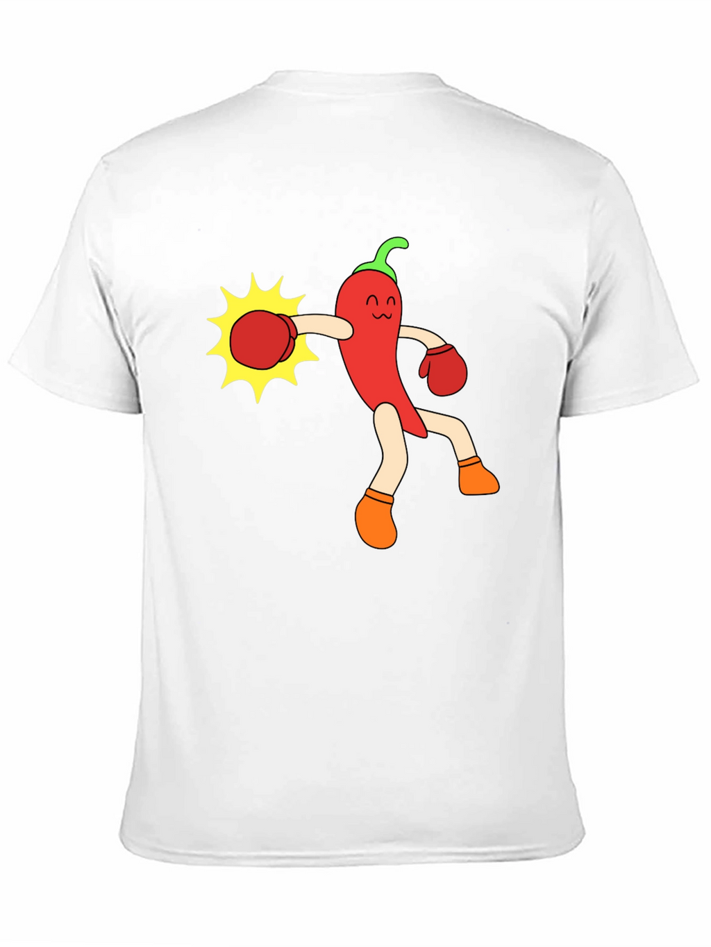 Funny Chili Pepper Boxing Black T-Shirt