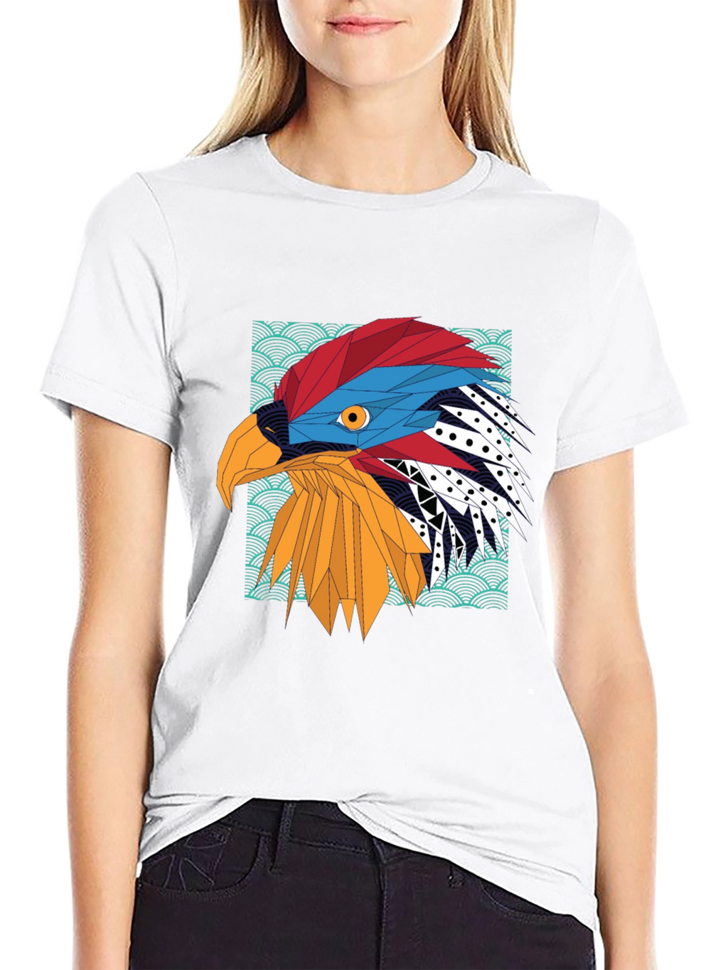 Geometric Eagle Graphic Tee - Stylish Mens T-Shirt