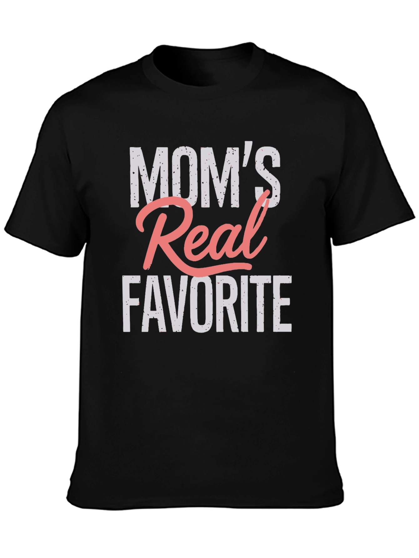 Moms Real Favorite Graphic Tee - Black Cotton Blend